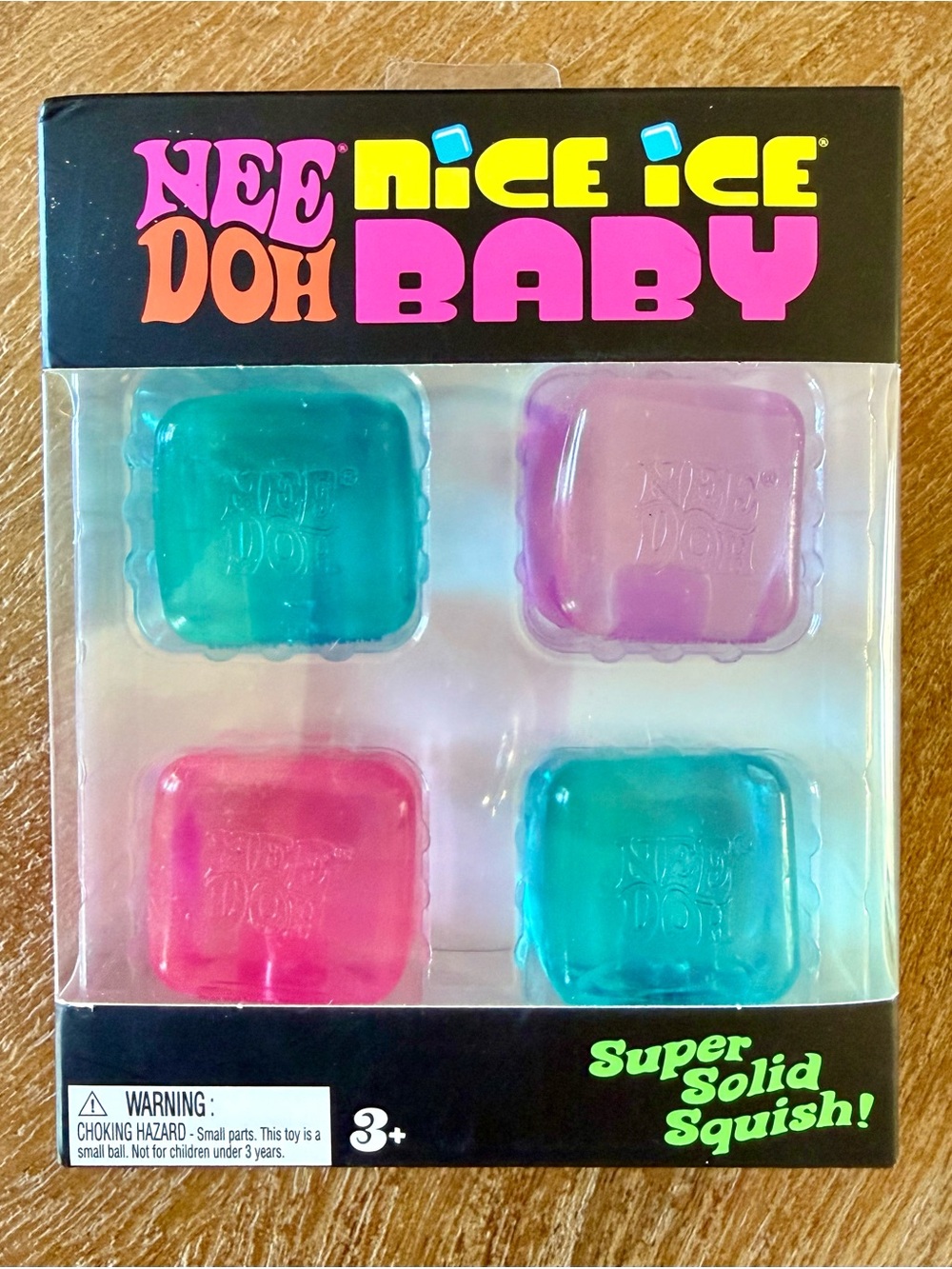 Nice Ice Baby Nee Doh Super Solid Squish Set - Pink, Teal, Purple